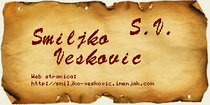 Smiljko Vesković vizit kartica